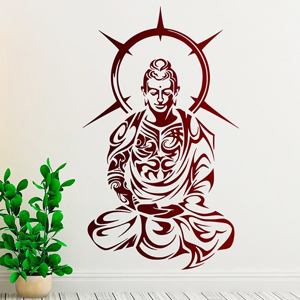 Stickers muraux: Bouddha tribalisé