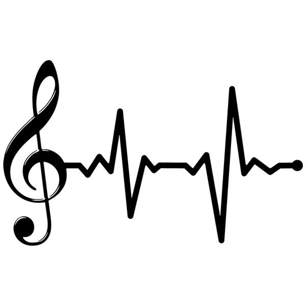 Stickers muraux: Cardiogramme musical