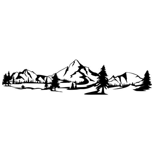 🥇 Stickers muraux paysage montagnes et arbres 🥇
