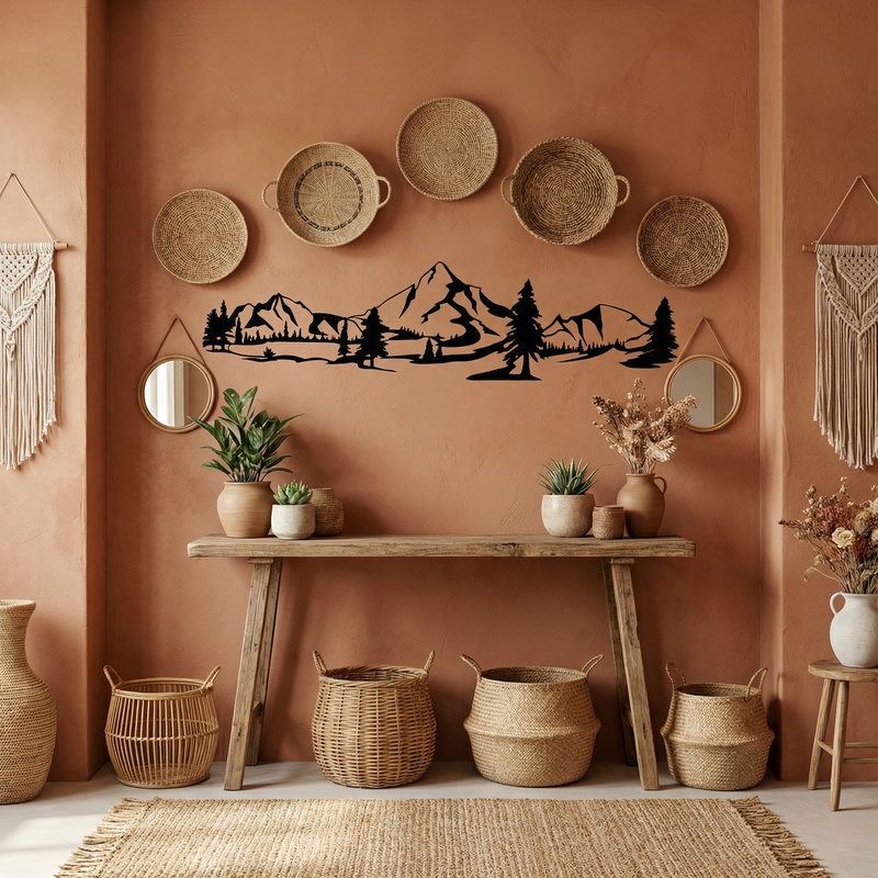 Stickers muraux: Montagnes et pins