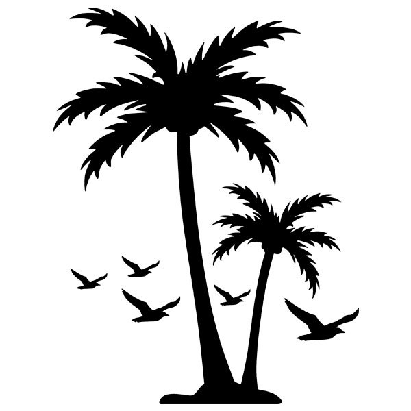 Stickers muraux: Palmiers et mouettes