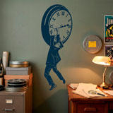 Stickers muraux: Harold Lloyd accroch&eacute; &agrave; l'horloge 12