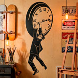 Stickers muraux: Harold Lloyd accroch&eacute; &agrave; l'horloge 13