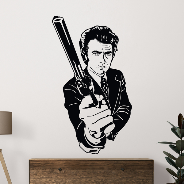 Stickers muraux: Dirty Harry avec un pistolet