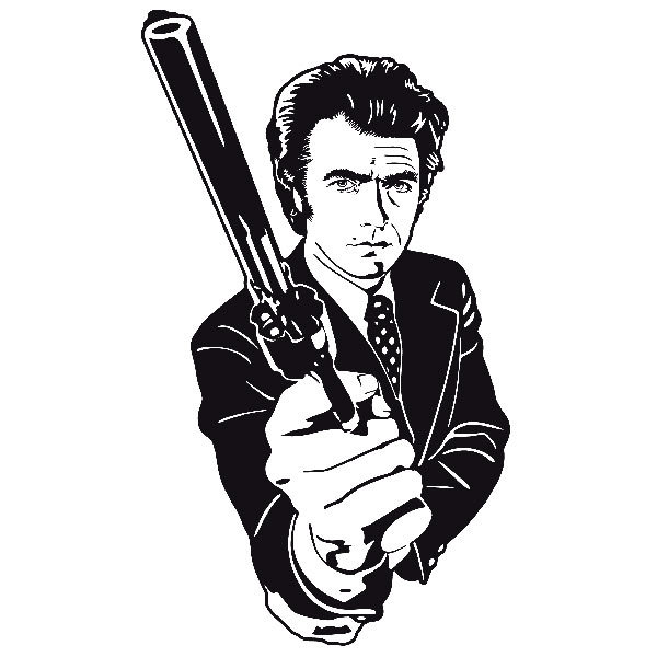 Stickers muraux: Dirty Harry avec un pistolet