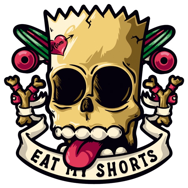 Stickers muraux: Simpson Eat my Shorts Bigger