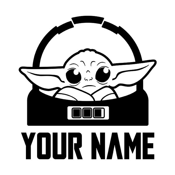 Stickers muraux: Baby Yoda personnalisé