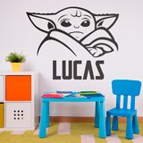 Stickers muraux: Baby Yoda concentré personnalisé 2