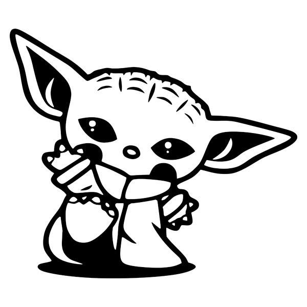 Stickers muraux: Baby Yoda salutation