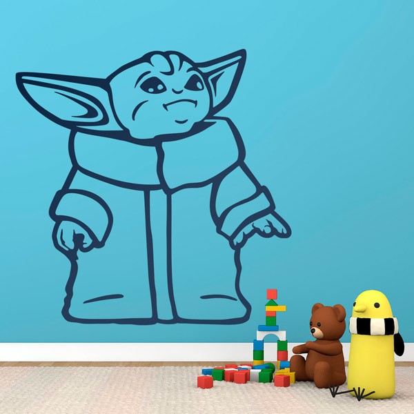 Stickers muraux: Baby Yoda heureux