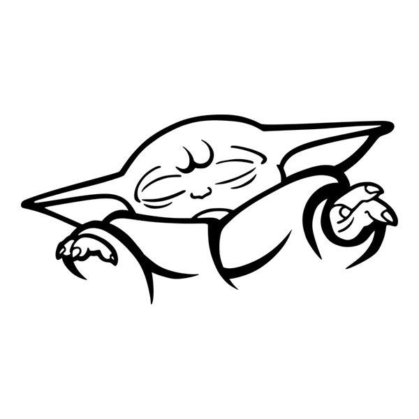 Stickers muraux: Baby Yoda concentré