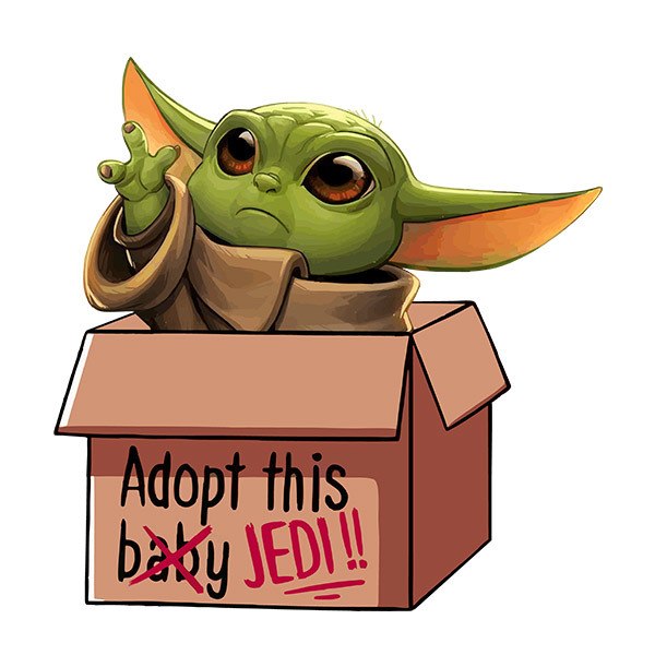 Stickers muraux: Baby Yoda en boîte