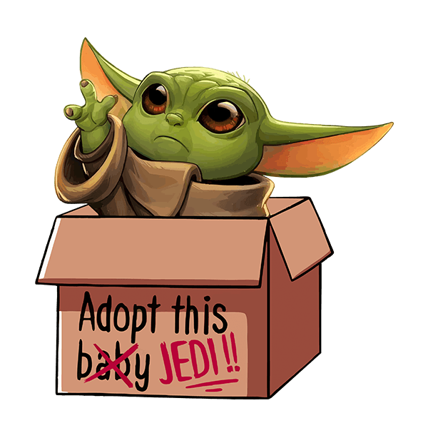 Stickers muraux: Baby Yoda en boîte