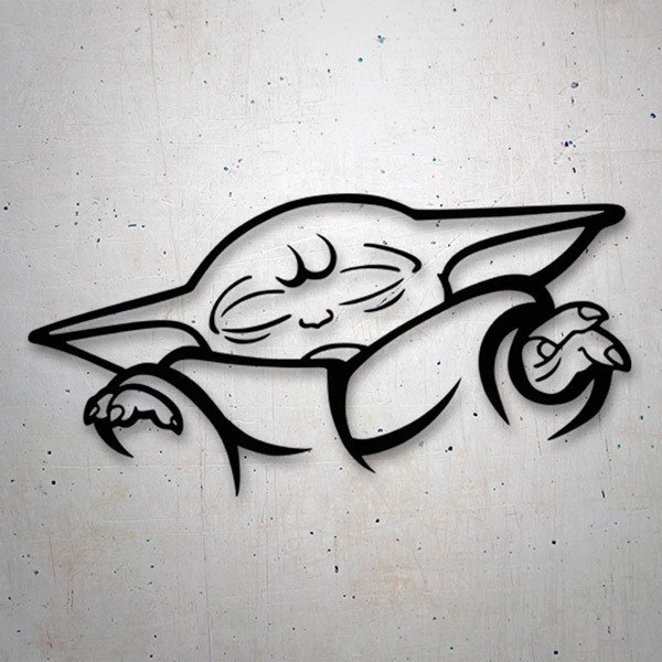 Autocollant Drôle Disney Baby Yoda En Vinyle