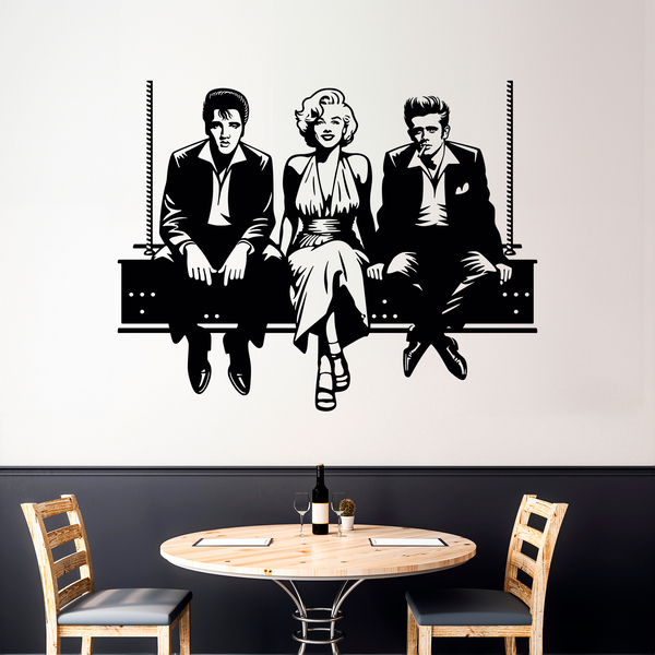 Stickers muraux: Elvis - Marilyn - James