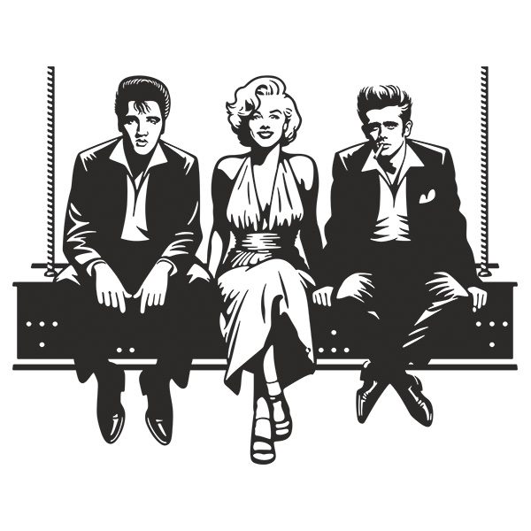 Stickers muraux: Elvis - Marilyn - James