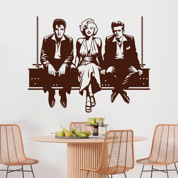 Stickers muraux: Elvis - Marilyn - James