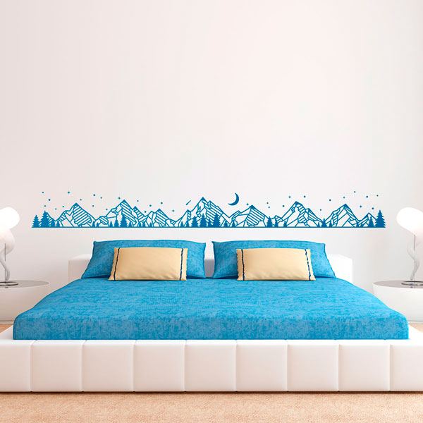 Stickers muraux: Paysage de montagne la nuit