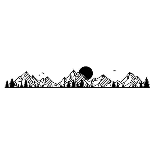 Stickers muraux: Paysage de montagnes et de pins