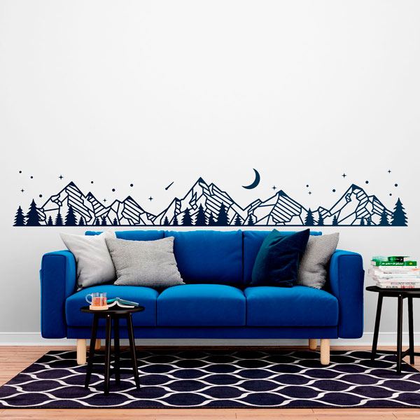 Stickers muraux: Paysage nocturne de montagne