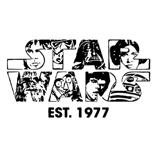 Stickers muraux: Sticker mural Star Wars 1977 avec personnages icon