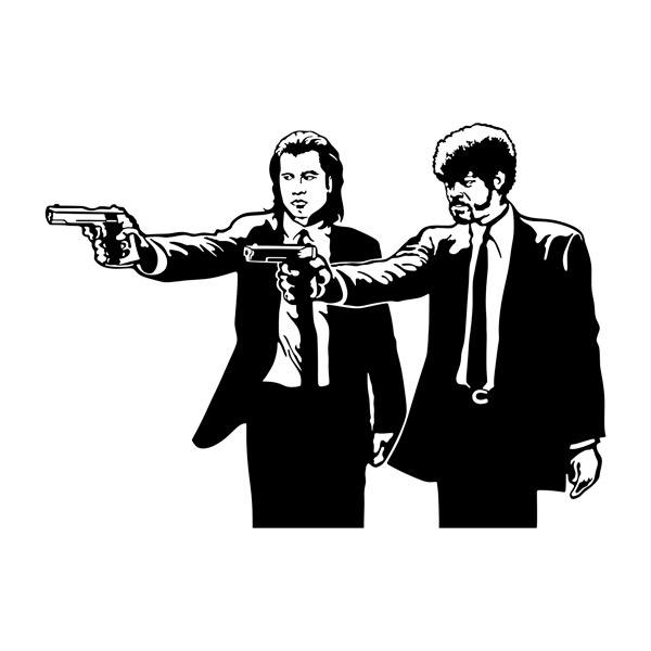 Stickers muraux: Jules et Vincent Vega dans Pulp Fiction