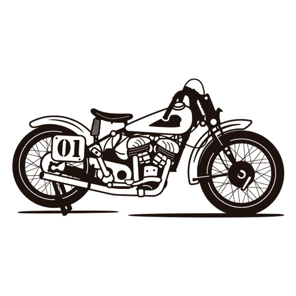 Stickers muraux: Moto Classique Rétro Course