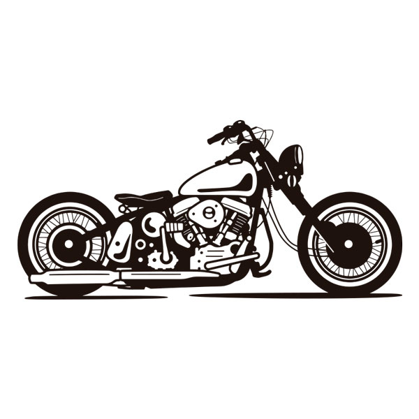 Stickers muraux: Moto Classique Custom