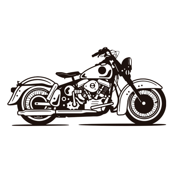 Stickers muraux: Moto Classique Chopper