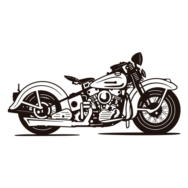 Stickers muraux: Moto Custom Classique
