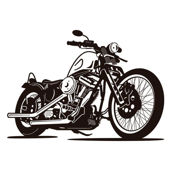 Stickers muraux: Moto Chopper Classique