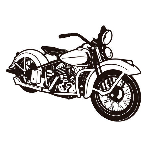 Stickers muraux: Moto Classique Chopper