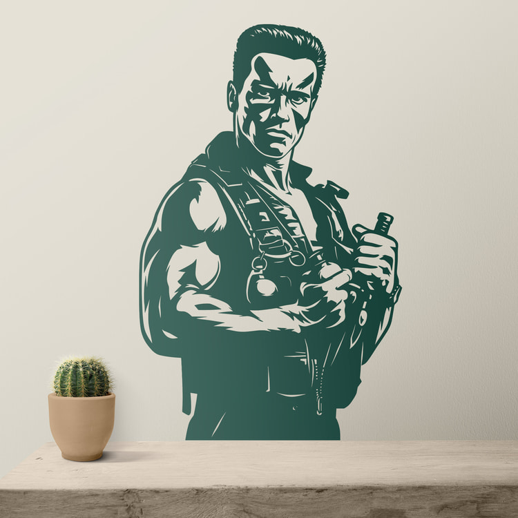 Stickers muraux: Arnold Schwarzenegger Commando