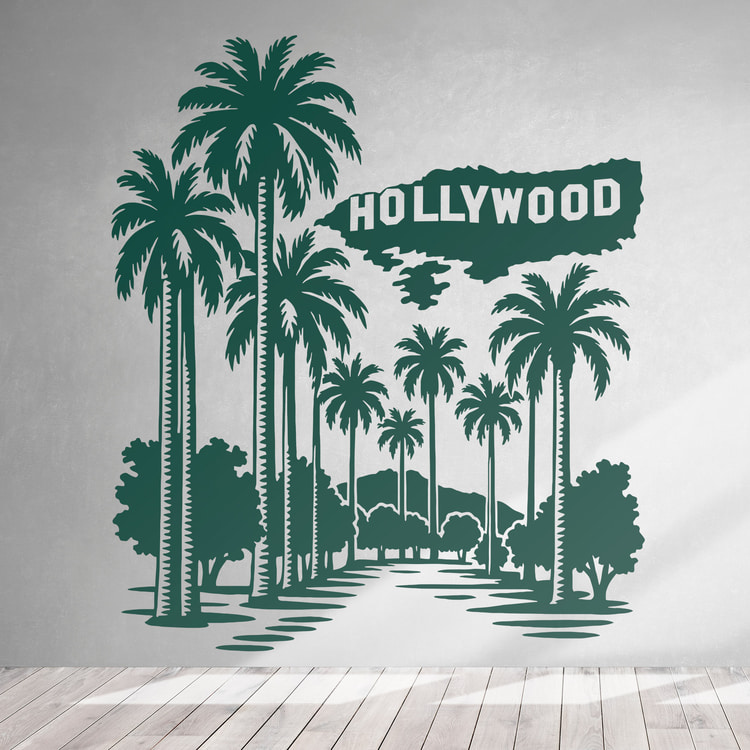 Panneau Hollywood et palmiers 1/1