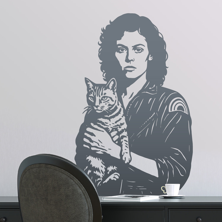 Stickers muraux: Lieutenant Ripley et Jonesy