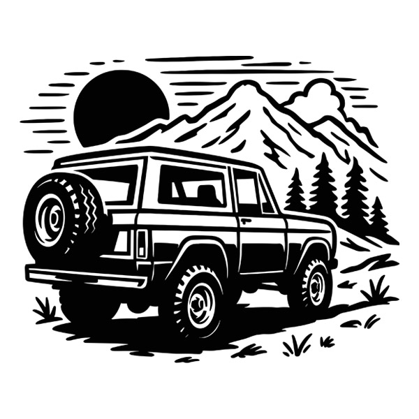 Stickers muraux: 4x4 classique en montagne