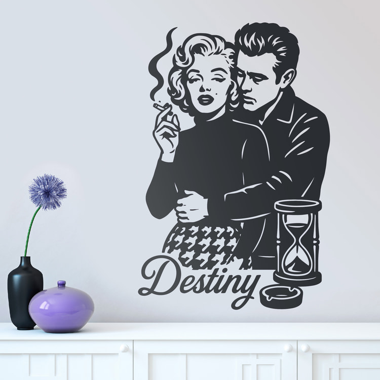 Stickers muraux: Marilyn Monroe James Dean Destiny