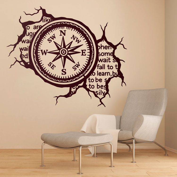 Stickers muraux: Rose des vents - texte
