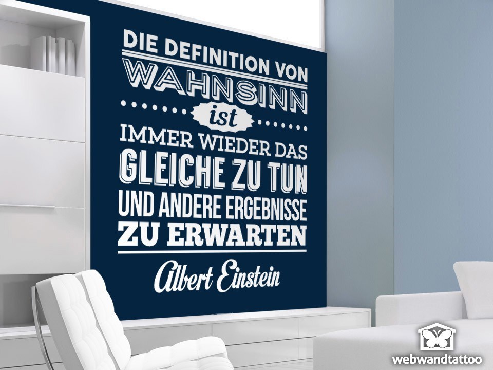 Stickers muraux: Die definition von wahnsinn... Albert Einstein