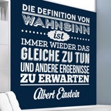 Stickers muraux: Die definition von wahnsinn... Albert Einstein 2