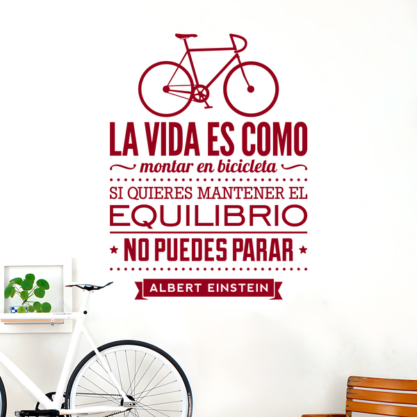 Stickers muraux: La vida es como montar en bicicleta