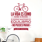 Stickers muraux: La vida es como montar en bicicleta 3