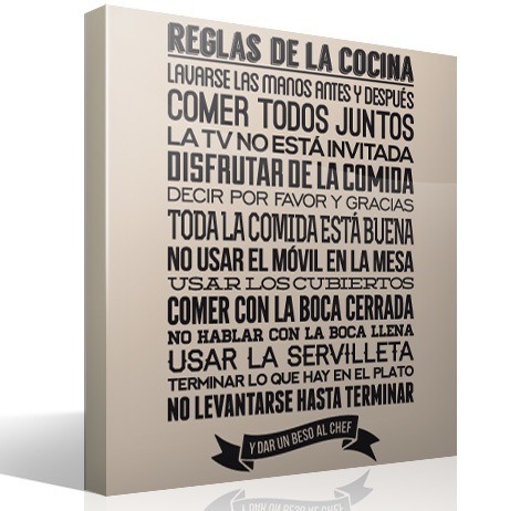 Stickers muraux: Règles de la cuisine - Espagnol