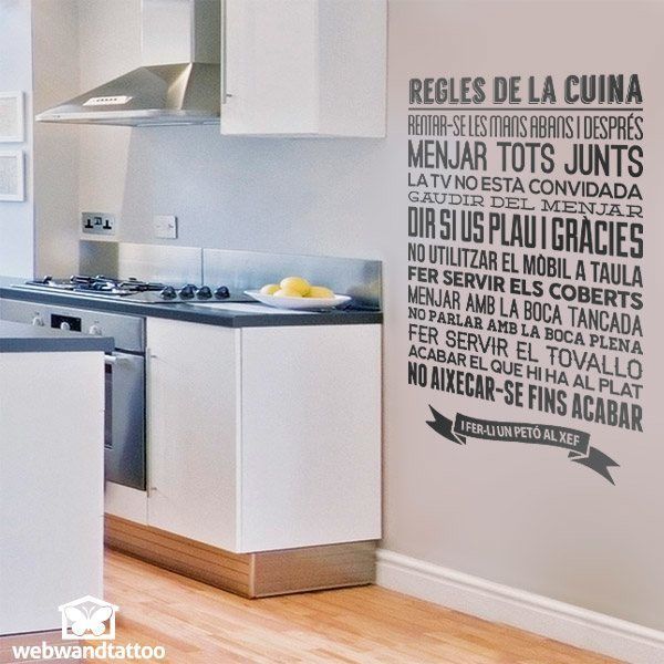 Stickers muraux: Reglement de la cuisine - Catalan