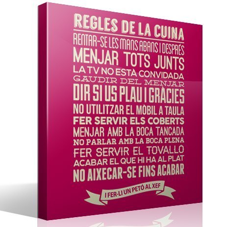 Stickers muraux: Reglement de la cuisine - Catalan