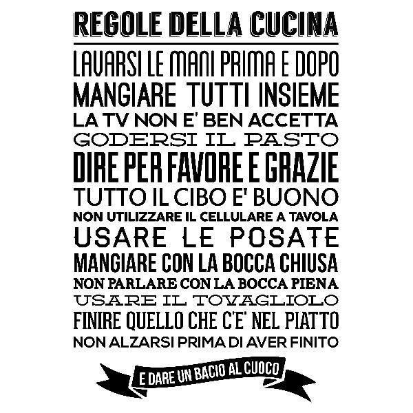 Stickers muraux: Regole della cucina