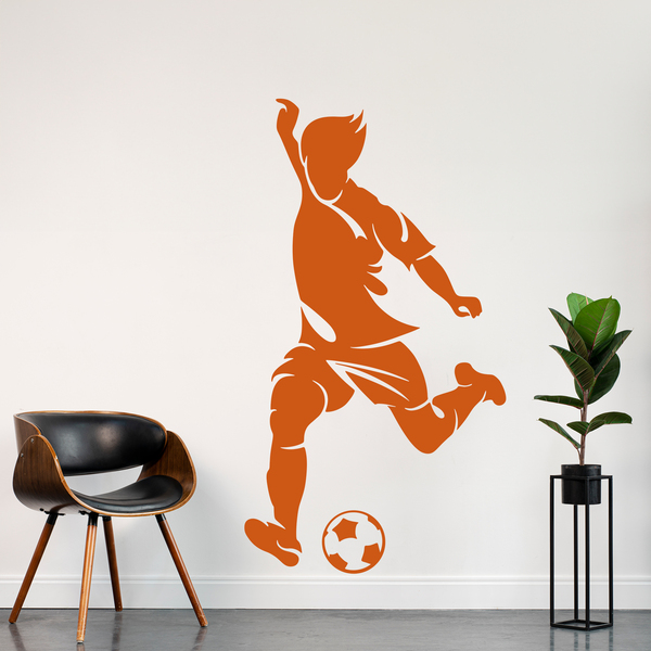 Stickers muraux football. Sticker joueur de foot en action