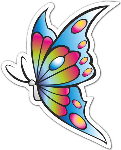 Autocollants: Papillon coloré