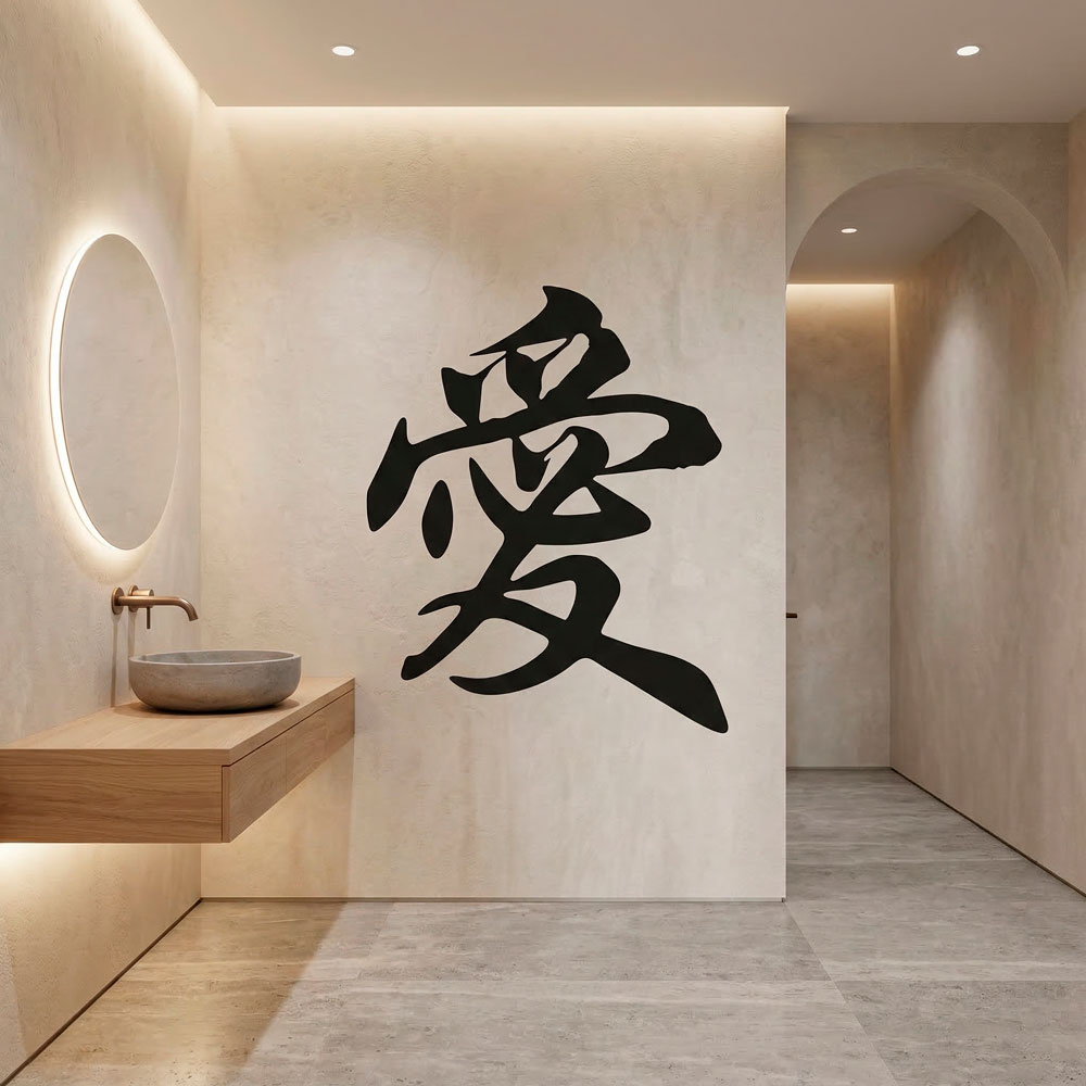 Stickers muraux: Lettre d&rsquo;amour chinois