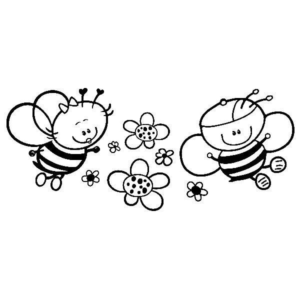 Stickers pour enfants: Abeille et fleurs